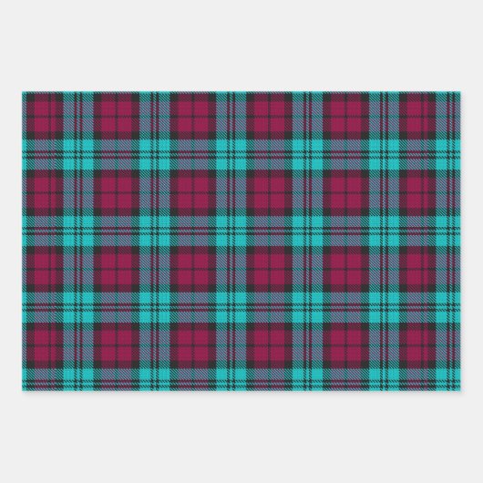 Blauw Rood Campbell Tartan Blackwatch Plaid Inpakpapier Vel (Voorkant)