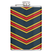 Blauw Rood Chevron Strepen Snijplank Heupfles (Voorkant)