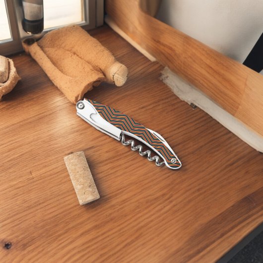 Blauw Rood Chevron Strepen Snijplank Kurkentrekker