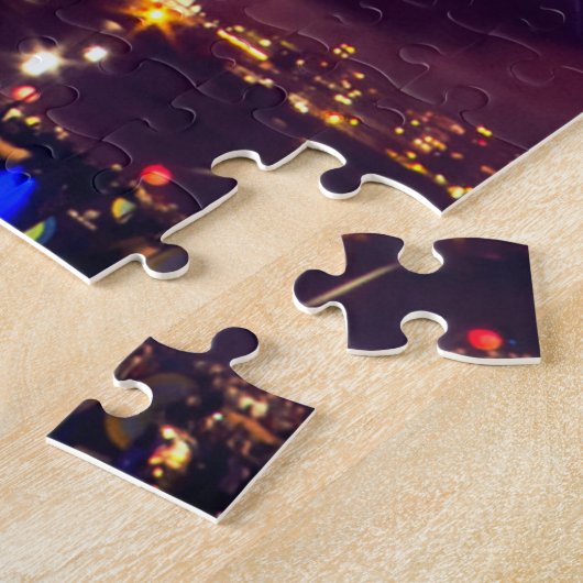 Blauw-, rood- en goudvuurwerk legpuzzel (Zijkant)