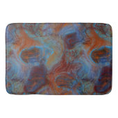 Blauw, Rood en Roest Marmer abstract Badmat (Voorkant)