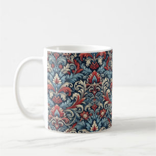 Blauw, rood en wit Damascus Koffiemok