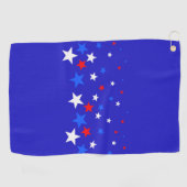 Blauw, rood en wit Star-patroon Golfhanddoek (Horizontaal)