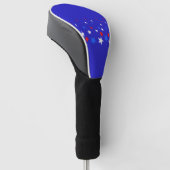 Blauw, rood en wit Star-patroon Golfheadcover (Schuin)