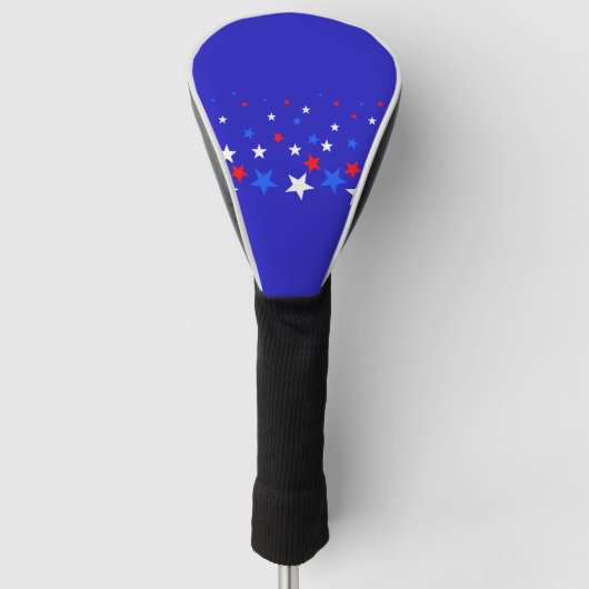Blauw, rood en wit Star-patroon Golfheadcover (Voorkant)
