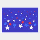 Blauw, rood en wit Star-patroon Inpakpapier Vel (Voorkant 2)