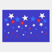 Blauw, rood en wit Star-patroon Inpakpapier Vel (Voorkant)