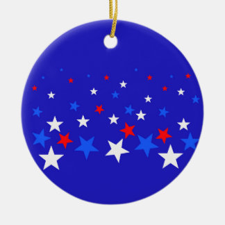 Blauw, rood en wit Star-patroon Keramisch Ornament