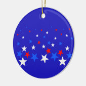 Blauw, rood en wit Star-patroon Keramisch Ornament (Links)