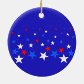 Blauw, rood en wit Star-patroon Keramisch Ornament (Achterkant)