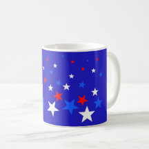 Blauw, rood en wit Star-patroon