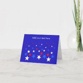 Blauw, rood en wit Star Patroon op maat Notitiekaartje