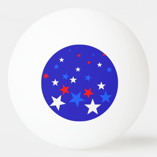 Blauw, rood en wit Star-patroon Pingpongballen (Voorkant)