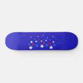 Blauw, rood en wit Star-patroon Skateboard (Horizontaal)