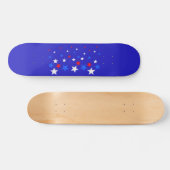 Blauw, rood en wit Star-patroon Skateboard (Horizontaal)