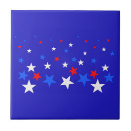 Blauw, rood en wit Star-patroon Tegeltje