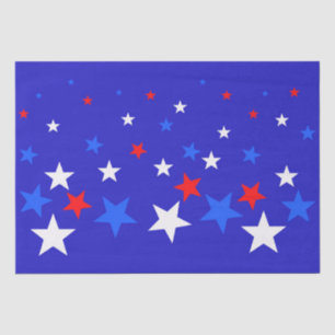 Blauw, rood en wit Star-patroon Tissuepapier