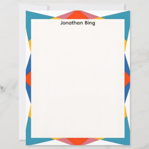 Blauw Rood Geel Geometrisch Schrijfpapier