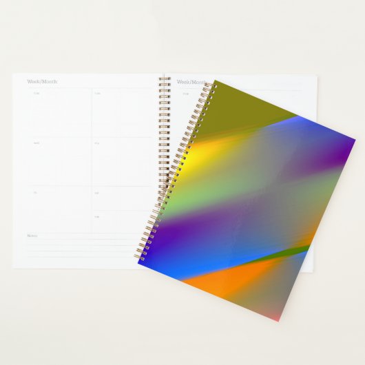 Blauw rood geel groen abstract patroontje oranjepu planner (Display)