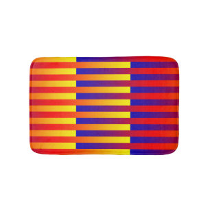 Blauw Rood Geel Strepen Badmat