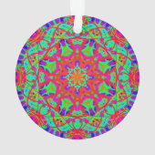 Blauw Rood Groen Mandala Boho Christmas Ornament (achterkant)