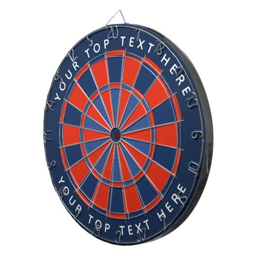 Blauw, rood, met douanetekst dartbord (Voorkant Rechts)