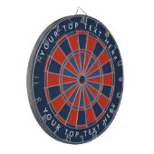 Blauw, rood, met douanetekst dartbord (Voorkant Links)