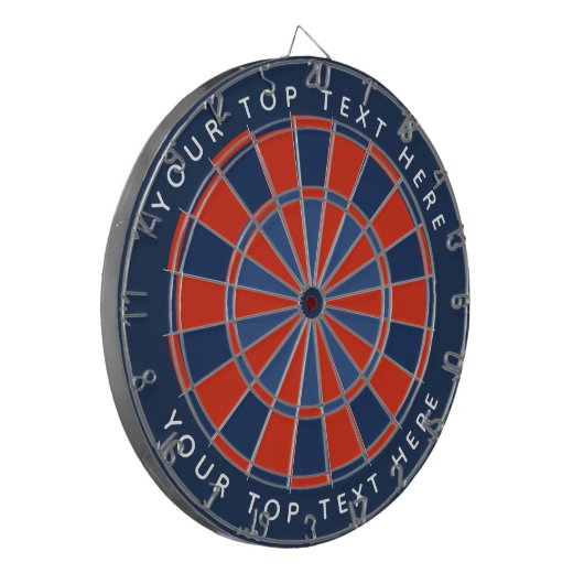 Blauw, rood, met douanetekst dartbord (Voorkant Links)
