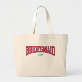 Blauw + Rood Nep Glitters BRIDESMEISJE Bachelorett Grote Tote Bag