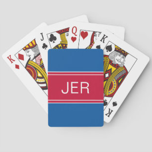 Blauw & Rood Op Maat Gemaakte Gepersonaliseerde Mo Pokerkaarten