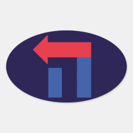 Blauw Rood Ovaal Hillary Hebreeuwse sticker