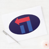 Blauw Rood Ovaal Hillary Hebreeuwse sticker (Envelop)