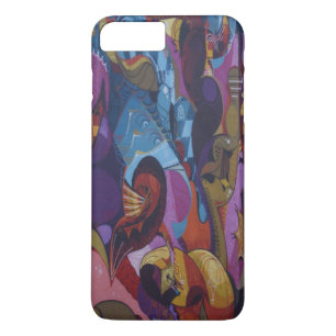 Blauw rood paarse abstracte graffiti iPhone 8 plus / 7 plus hoesje