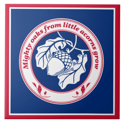 blauw rood proverb eik Plant Tegeltje (Voorkant)