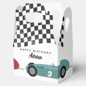 Blauw Rood Race Snelle Retro Racing Auto's Verjaar Bedankdoosjes (Geopend)