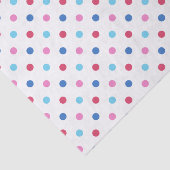 Blauw, rood, roze pokadot tissuepapier (Detail)