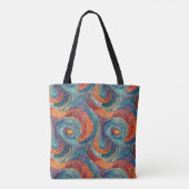 Blauw Rood Sinaasappel Swirl Draagtas (Achterkant)