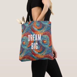 Blauw Rood Sinaasappel Swirl Draagtas