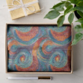 Blauw Rood Sinaasappel Swirl Tissuepapier (Geschenk)