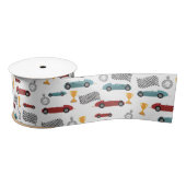 Blauw & Rood Snelle Retro  Racing Auto's Lint (Spoel)