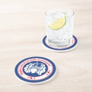  blauw rood spreekwoord eikeneik inkt kunst zandsteen onderzetter