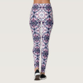 Blauw & Rood Tie Kleurstofpatroon Leggings (Achterkant)