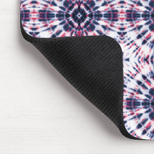 Blauw & Rood Tie Kleurstofpatroon Muismat (Hoek)