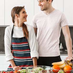 Blauw Rood uniform Strepen Schort