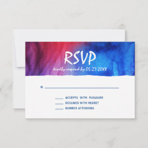 Blauw rood vuurijs Ster van David Bar Mitzvah RSVP Kaartje