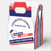 Blauw Rood Wit Afstuderen 2025 Custom Party Bedankdoosjes (Geopend)