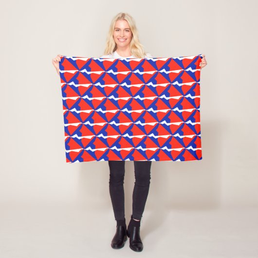 Blauw Rood Wit Item Fleece Deken (In situ)