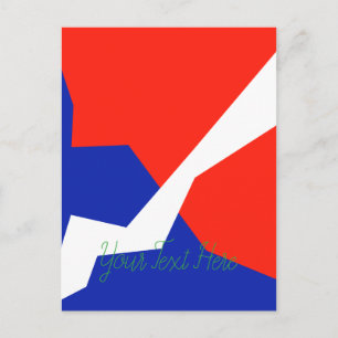 Blauw rood wit object briefkaart