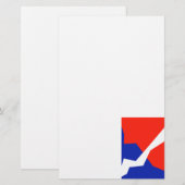 Blauw rood wit object briefpapier (Voorkant / Achterkant)