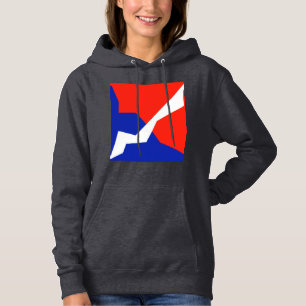 Blauw rood wit object hoodie